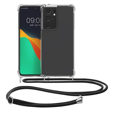 Produktbild von kwmobile Necklace Case kompatibel mit Samsung Galaxy S21 Ultra Hülle - Silikon Cover mit Handykette - Band Handyhülle Transparent