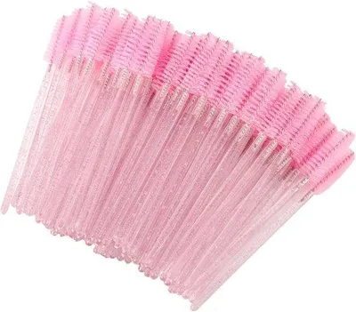 Productafbeelding van Famanu Wimperborstelset met kristalhandvat - 100 stuks, roze