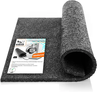 Produktbild von BigDean Premium Antivibrationsmatte 60x60 cm 1cm dicke Waschmaschinen Unterlage  Germany Antirutschmatte Waschmaschine Gummimatte zuschneidbar