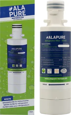 A product box and the water filter it contains.