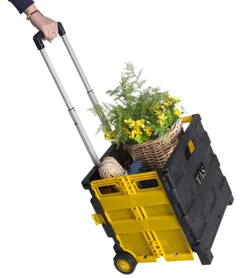 Produktbild von BURI Klappbare Rollbox Einkaufskorb Kofferraumbox Aufbewahrungsbox Rollenbox Trolley