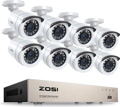 A set of security cameras and a DVR recorder.