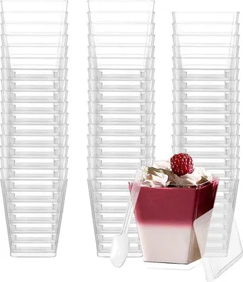 Image de Ensemble de 50 gobelets pour muesli et desserts Famanu, avec cuillères et couvercles