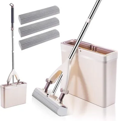 Productafbeelding van Famanu schuimrubber-dweil met telescopische steel - 138 cm