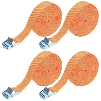 Productafbeelding van Ratschenriemen, 4 stuks, 5 meter x 25 mm, oranje, spanriemen voor het vastzetten van lading