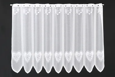 Produktbild von Gardinen Kranzusch Scheibengardine Edelweiß im Herz 90x90 cm H/B weiß Bistrogardine Vorhang Küche 1er Pack