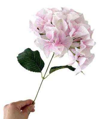 Produktbild von Künstliche Hortensienblüte in naturgetreuer Optik, 35 cm (14 Zoll), große, voluminöse Kunstseidenblüte mit Stiel, ideal für Blumenarrangements, Tischdekorationen, Hochzeitsfeiern und andere Dekorationen.