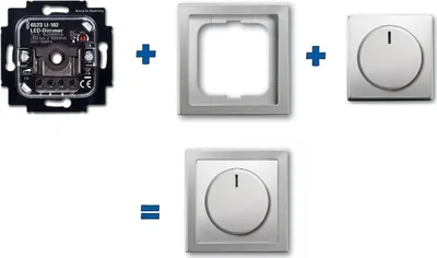 Produktbild von BUSCH-JÄGER-Set, LED-Drehdimmer in PUR Edelstahl - 866K 6523 U-102 (6523U)