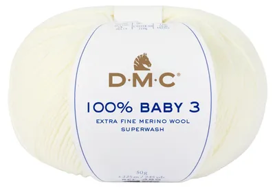 Produktbild von DMC Baby 3, Baby, Weiß, Wolle, 225 m, 100% Baby Aquarelle, 50 g