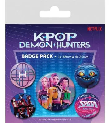 Productafbeelding van K-Pop Demon Hunters - Knopen set. Personages, multicolor. Standaard