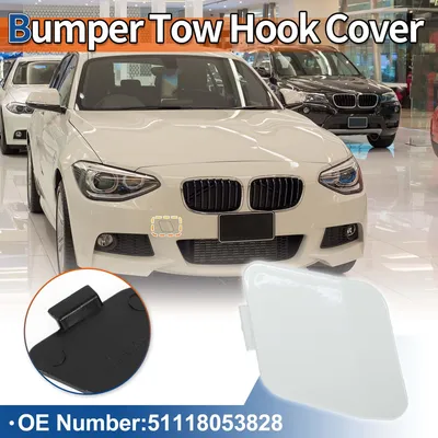 Image de Couverture De Crochet De Remorquage De Pare-Chocs Avant De Voiture Couverture De Remorquage Cap Blanc MinšŠral Convient Pour Bmw SšŠrie 1 F20 F21 M-Sport No.51118053828 - Pack De 1