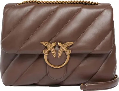 Immagine prodotto di PINKO Pelle borsa a tracolla borsa a tracolla Love Puff Big CL Sheep Nappa Marrone Castano - Antique Gold
