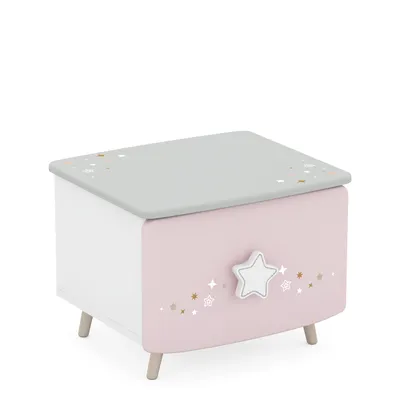 Immagine prodotto di Comodino >Savannah< in MDF bianco - 44,4x33,7x38,8 cm (LxAxP)