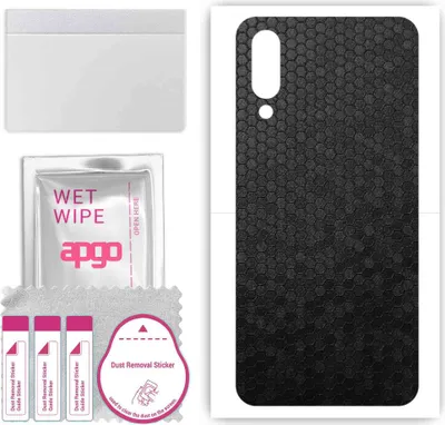 Produktbild von apgo Rückseite Schutzfolie, Skin, kompatibel mit Xiaomi Mi 9 Pro 5G, Hinten Displayschutzfolie aus Vinylfolie, kratzfest, einfache Montage - Schwarze Honigwabe