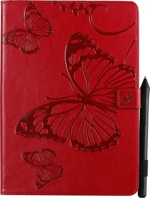 Produktbild von Mobigear Butterfly iPad 7 (2019) Hülle Klapphülle + Stifthalter - Rot
