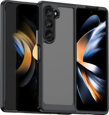 Immagine prodotto di Custodia per Samsung Galaxy Z Fold5 trasparente, protettiva in silicone TPU antiurto nero