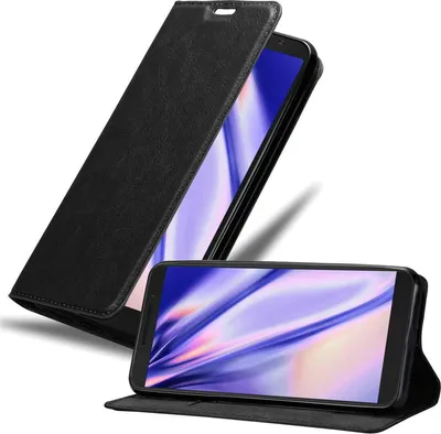 Produktbild von Cadorabo Hülle für Alcatel 3L 2019 Schutz Hülle in Schwarz Handyhülle Etui Case Cover Magnetverschluss