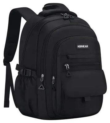 Immagine prodotto di Zaino da scuola per ragazze e signore, design elegante e carino, ideale per l'università, colore nero e bianco, realizzato in nylon idrorepellente, dimensioni 43x30x13 cm