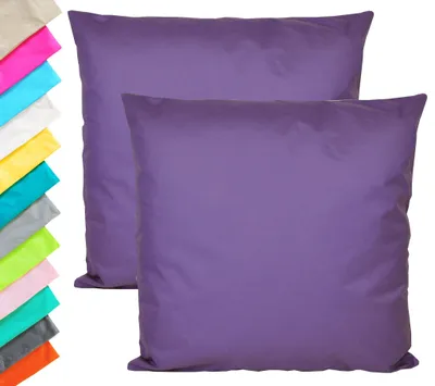 Produktbild von 2x Outdoor Lounge Kissen 45x45cm Dekokissen Set Inkl. Füllung Wasserfest Sitzkissen Garten Stuhl Lotus Effekt, Farbe:Lila