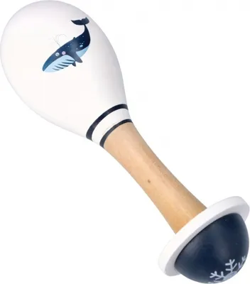 Produktbild von AdamToys Maracas für Kinder Holzrassel Baby Musikspielzeug 16 x 5cm - Wal