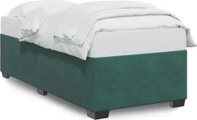 Produktbild von vidaXL Bettgestell ohne Matratze Dunkelgrün 90x190 cm Samt