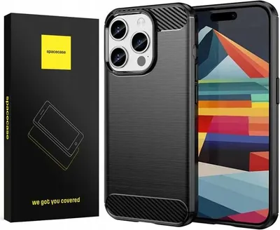 Image de Etui SPACECASE Carbon pour iPhone 15 Pro noir