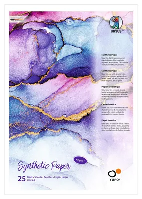 Produktbild von Ursus 16264000 - Yupo Synthetic Paper, DIN A3, 25 Blatt, 85 g/qm, synthetisch, G