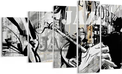 Produktbild von Bild auf Leinwand - Leinwandbild - Jazz Musik Musiker - 100x60cm - Wand Bild - Wanddeko - Leinwanddruck - Bilder - Kunstdruck - Wanddekoration - Leinwand bilder - Wandkunst - EG100x60-3792