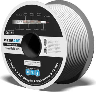 Produktbild von Megasat Koaxialkabel 130dB 5-fach geschirmt 100m