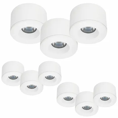 Produktbild von 9er Set LED Mini Spots – Malmbergs MD-31 – weiß – dimmbar – IP44 – Einbau & Aufbau – 55mm
