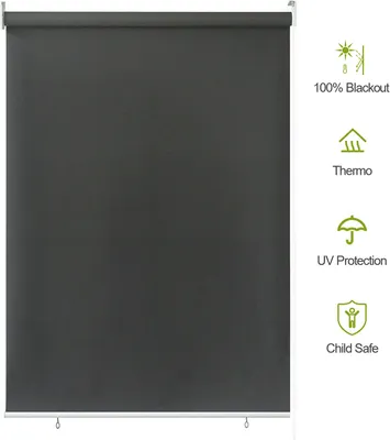 Immagine prodotto di Fiqops tenda verticale 100 x 240 cm tenda da sole per balcone, tenda verticale resistente ai raggi UV, protezione dal vento e privacy, in metallo e poliestere, antracite