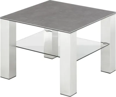 Produktbild von Couchtisch >PUNO< in anthrazit, Glas-Keramik / Edelstahl - 60x43x60cm (BxHxT)