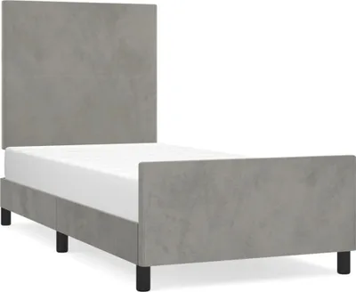 Image de vidaXL Cadre de lit sans matelas gris clair 90x200 cm velours