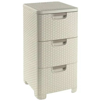 Produktbild von curver STYLE Aufbewahrungsboxen 3x 14,0 l creme 32,8 x 37,8 x 60,0 cm