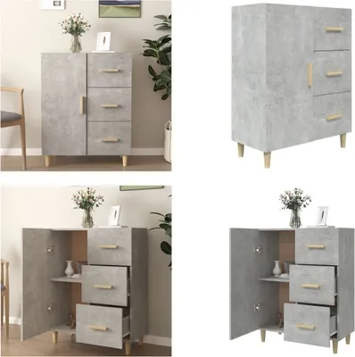Produktbild von vidaXL Sideboard Betongrau 69,5x34x90 cm Holzwerkstoff - Sideboard - Sideboards - Schrank - Lagerschrank
