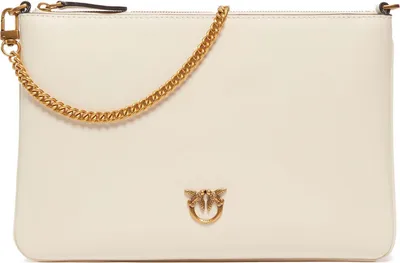 Image de PINKO sac à épaule bandoulière Flat Classic White - Antique Gold écru