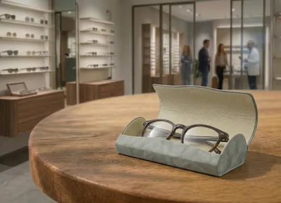 Produktbild von GKA Brillenetui mit Magnetverschluss silber - grau Wildleder Brillenbox Brillentasche Magnet Brille