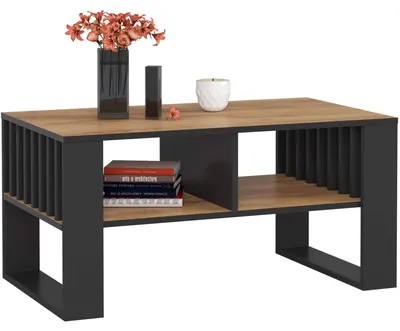 Produktbild von Couchtisch Holz Rockford mit einem Regal, 92x45x53cm, Craft-Schwarz