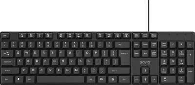 Obrázok produktu pre Savio KB-01, Plná veľkosť (100 %), Kábel, USB, Membránový spínač kláves, QWERTY, Čierna