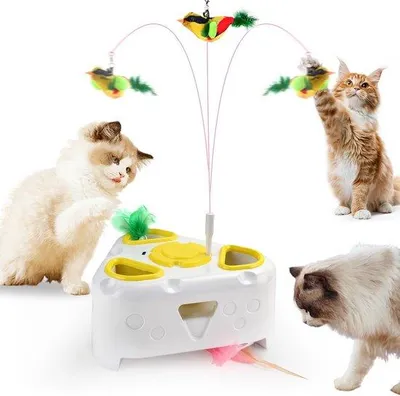 Produktbild von Katzenspielzeug - Frühlingsspielzeug - Spiel mit Katze - Stimuliert Bewegung - 20 x 20 x 10 cm - Weiß