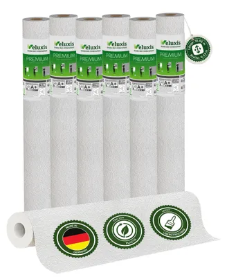 Produktbild von Vliestapete Vliestapete weiß – Renoviervlies Feine Körnerstruktur 6er Set, 6 x 10,05 m x 0,53 m, rissüberbrückend, blickdicht, überstreichbar,  Germany – Veluxis