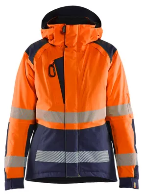 Produktbild von Blakläder Damen High Vis Winterjacke 4456, Farbe:High Vis Orange/Marineblau, Größe:S