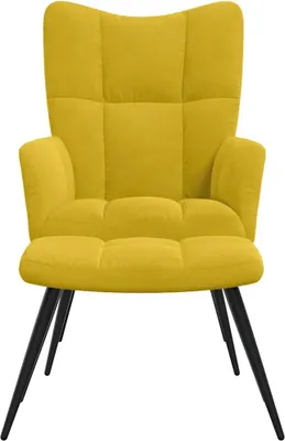 Produktbild von vidaXL Relaxsessel mit Hocker Senfgelber Samt