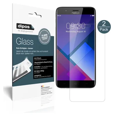 Produktbild von 2x Schutzfolie für TP-Link Neffos P1 matt - Anti-Shock 9H Folie dipos Glass