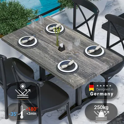 Produktbild von JAMAIKA | Bistro Außen Tischplatte | B:T 120 x 70 cm | Rustikales Kiefer | Rechteckig | Topalit Tischplatte