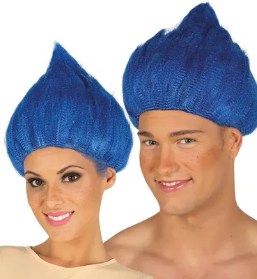 Produktbild von Troll-Perücke für Erwachsene blau - Einheitsgröße