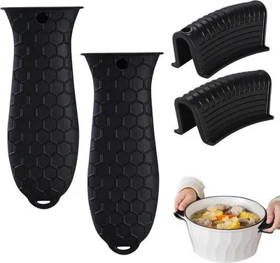 Produktbild von Silikonische Kuchengriffe für Pfannen - Hitzebeständige Kuchengriffe für Backbleche, Gusseisenpfannen, Küche und Kochen