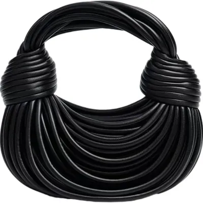Produktbild von Kreative Damen Handtasche,Handgewebte Label Brottasche(Schwarz)Geldbörse,Umhängetasche,Nudeltasche,Achseltasche,Schulter Handtasche
