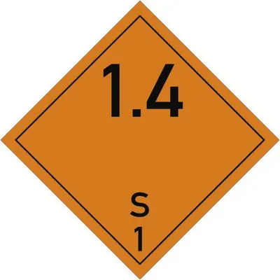 Produktbild von Gefahrzettel Klasse 1 - Unterklasse 1.4/S, Folie, 250x250 mm