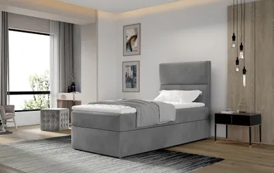 Obrázek produktu pro Jednolůžková kontinentální postel 90x200 OAKENLY - šedá